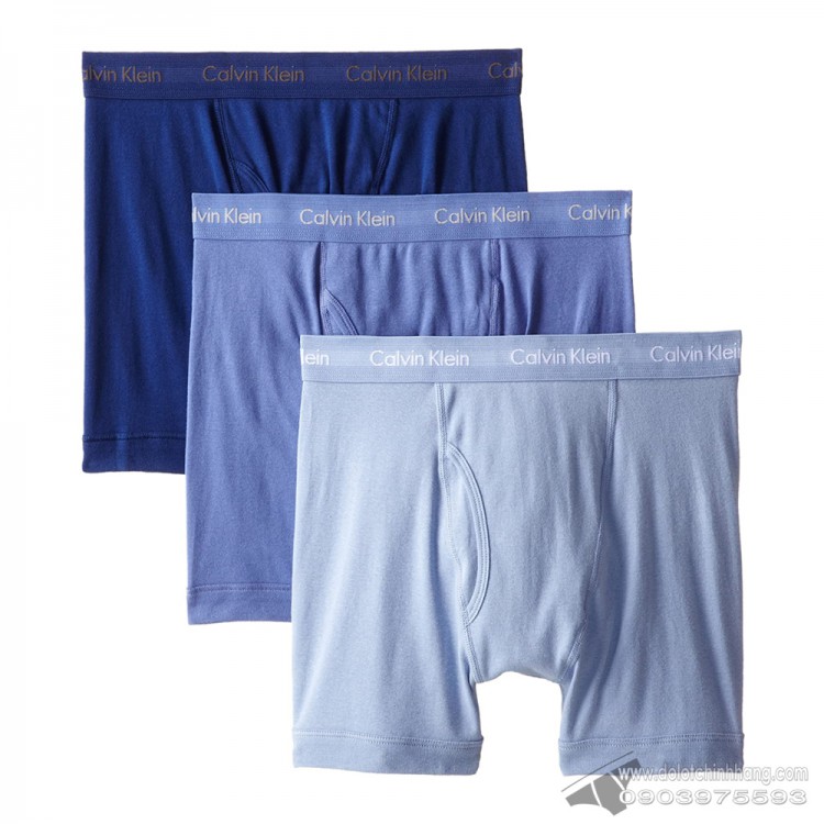 Quần lót nam Calvin Klein NU3019 Classic Cotton Boxer Brief 3-pack Blue  Assorted