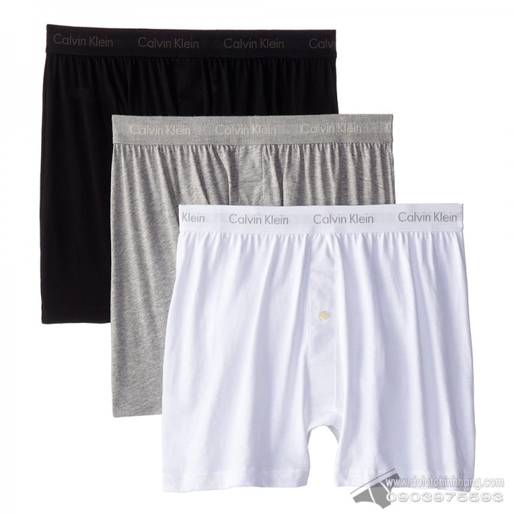 Quần boxer nam Calvin Klein NU3040 Cotton Classic Knit Boxer 3-pack Black /Grey/White